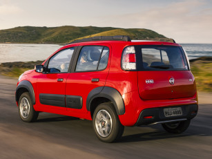 Картинка автомобили fiat uno way 2014г красный