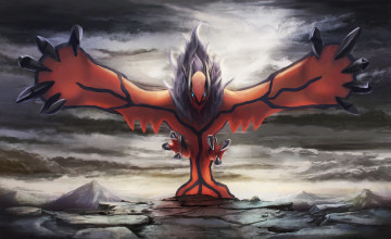 Картинка аниме pokemon когти крылья покемон арт тучи пустыня
