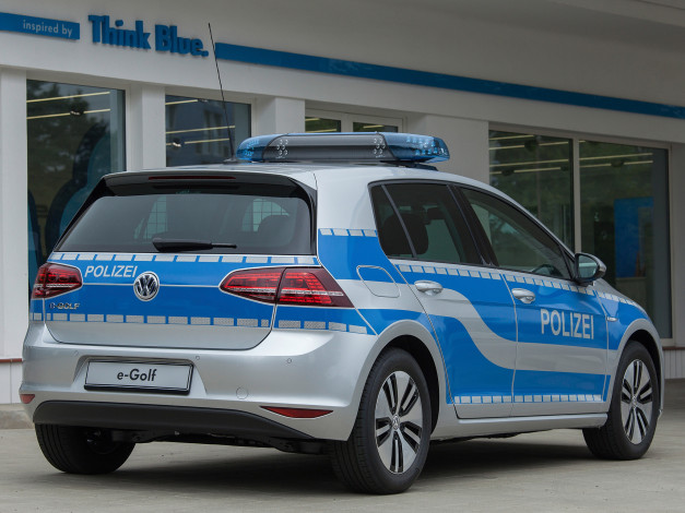 Обои картинки фото автомобили, полиция, volkswagen, e-golf, polizei, 2014