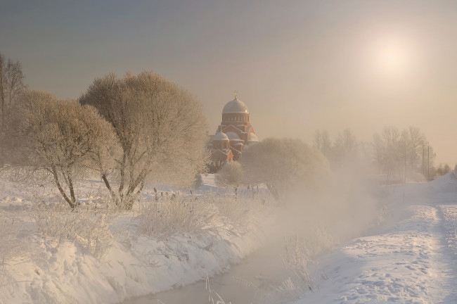 Обои картинки фото города, санкт-петербург,  петергоф , россия, питер, зима, мороз