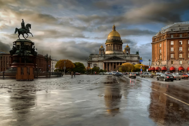 Обои картинки фото города, - улицы,  площади,  набережные, st, petersburg, дождь, осень, пасмурно, питер