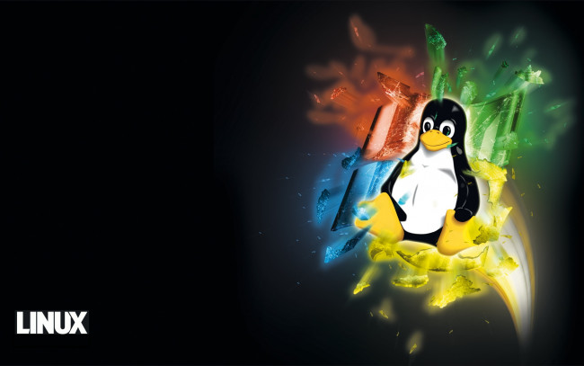 Обои картинки фото компьютеры, linux, пингвин, фон, логотип