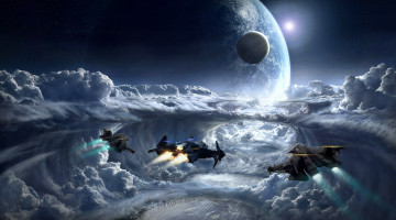 Картинка видео+игры star+citizen космический корабль вселенная полет