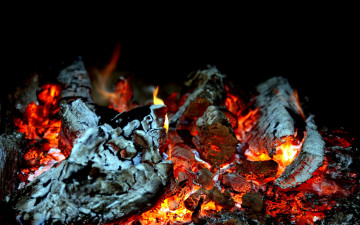 Картинка природа огонь костер остывающий