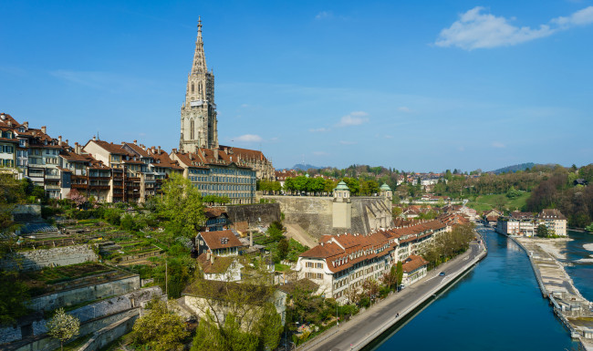 Обои картинки фото berner m&, 252, nster, города, берн , швейцария, простор