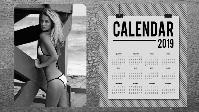 Обои картинки фото календари, девушки, купальник, взгляд
