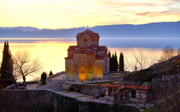 Картинка macedonia +church+of+st john+at+kaneo города -+католические+соборы +костелы +аббатства церковь македония заря