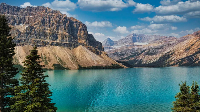 Обои картинки фото bow lake, icefield parkway, alberta, природа, реки, озера, bow, lake, icefield, parkway