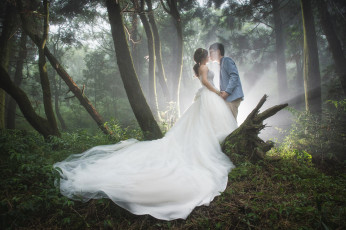 Картинка разное мужчина+женщина девушка парень жених свадьба невеста любовь туман утро пара