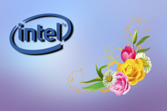 Картинка компьютеры intel фон логотип