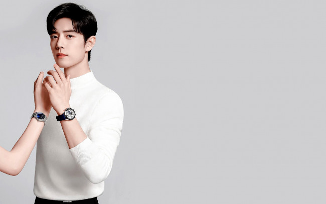 Обои картинки фото мужчины, xiao zhan, актер, свитер, руки, часы