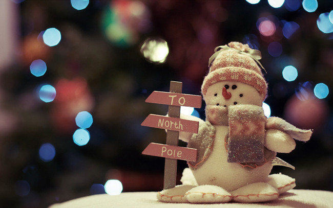 Обои картинки фото праздничные, снеговики, указатель, снеговик