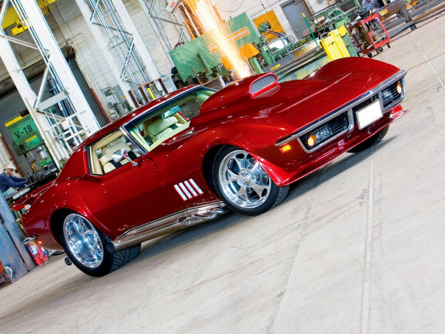 Обои картинки фото 1969, chevrolet, corvette, автомобили, hotrod, dragster