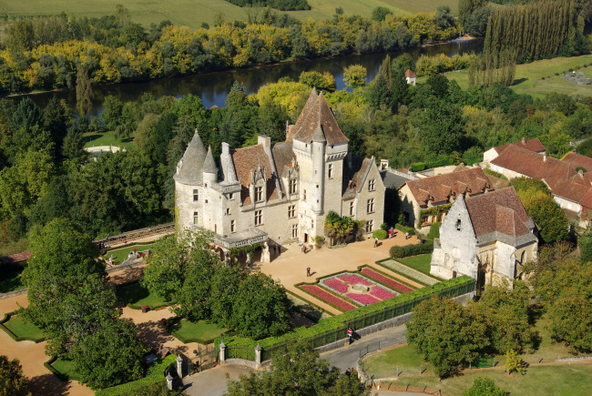 Обои картинки фото chateau, des, milandes, франция, города, дворцы, замки, крепости, замок, парк
