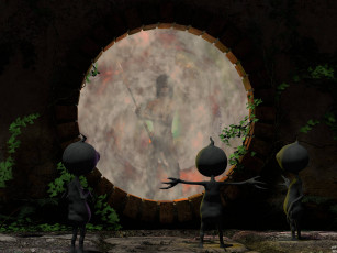 Картинка 3д+графика фантазия+ fantasy девушка растение гуманоиды круг