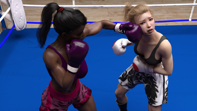 Обои картинки фото 3д графика, спорт , sport, бокс, фон, взгляд, девушки, ринг