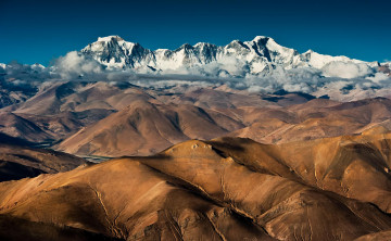 Картинка природа горы чо ойю облака тибет