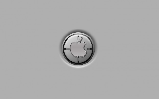 Обои картинки фото компьютеры, apple, серый, яблоко, логотип
