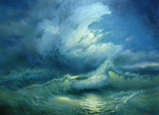 Картинка александр милюков ночь волна рисованные море