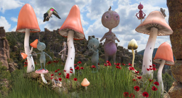 Картинка 3д графика fantasy фантазия грибы