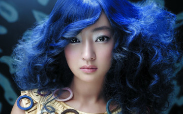 обоя Seo Hyo Rim, девушки, синие, волосы, взгляд