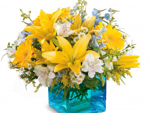 Картинка цветы букеты +композиции альстромерии герберы лилии букет