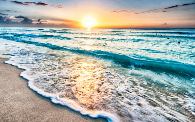 Обои картинки фото природа, восходы, закаты, море, sunset, seascape, sea, закат, sand, beach, пляж, берег