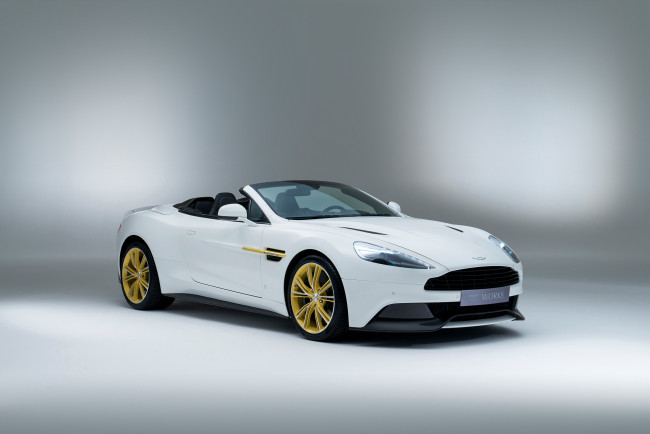 Обои картинки фото автомобили, aston martin, aston, martin, vanquish, volante, works, 60th, anniversary, 2014г, серый