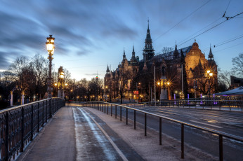 Картинка города стокгольм+ швеция огни фонари улица вечер