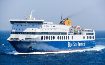 Картинка blue+star+1 корабли грузовые+суда паром