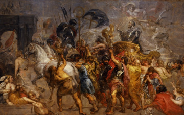 Картинка рисованное живопись история картина питер пауль рубенс pieter paul rubens триумфальное вступление генриха iv в париж