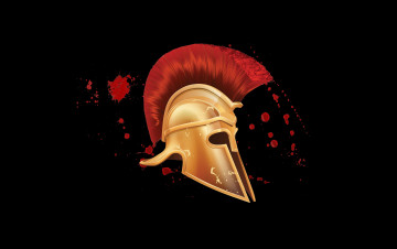 обоя рисованное, минимализм, кровь, шлем, спартанский