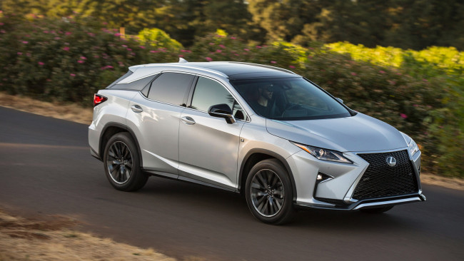 Обои картинки фото lexus rx 350 f-sport 2018, автомобили, lexus, 2018, серебряный, f-sport, 350, металлик, rx