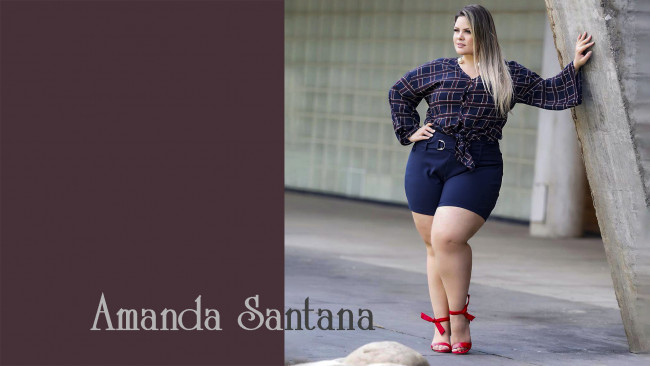 Обои картинки фото amanda santana, девушки, -unsort , брюнетки, темноволосые, девушка, толстушка, big, beautiful, woman, amanda, santana, размера, плюс, модель, model, plus, size