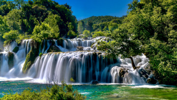 обоя skradinski buk waterfalls, krka np, croatia, природа, водопады, skradinski, buk, waterfalls, krka, np