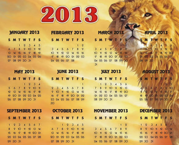 Обои картинки фото календари, рисованные, векторная, графика, лев