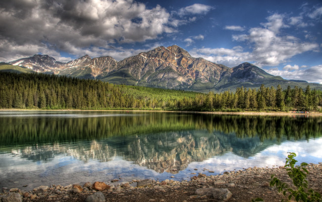 Обои картинки фото lake, patricia, jasper, canada, природа, реки, озера, озеро