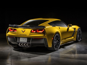 Картинка автомобили corvette желтый z06 stingray