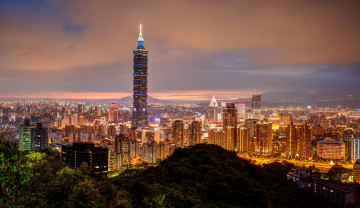 Картинка taipei+city +taiwan города тайбэй+ тайвань ночь небоскребы дома китай огни