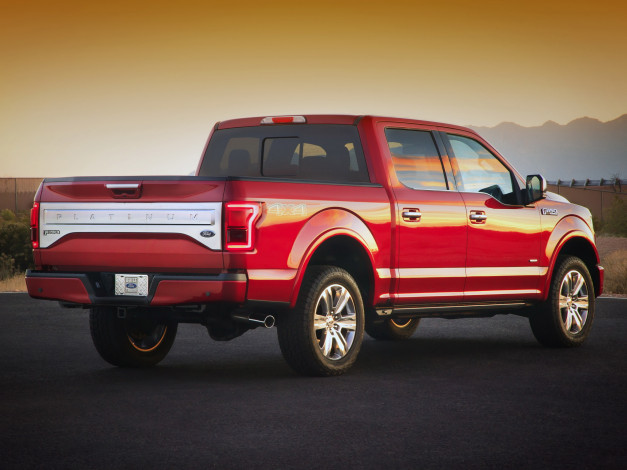 Обои картинки фото автомобили, ford, f, 150, platinum, 2014, красный
