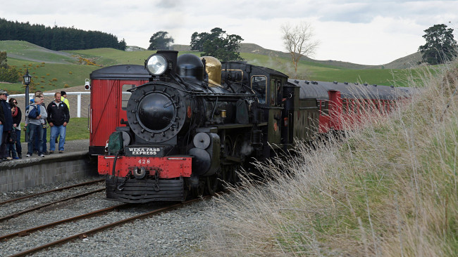 Обои картинки фото weka pass railway`s a-428 steam locomotive, техника, паровозы, поезд, паровоз, полустанок