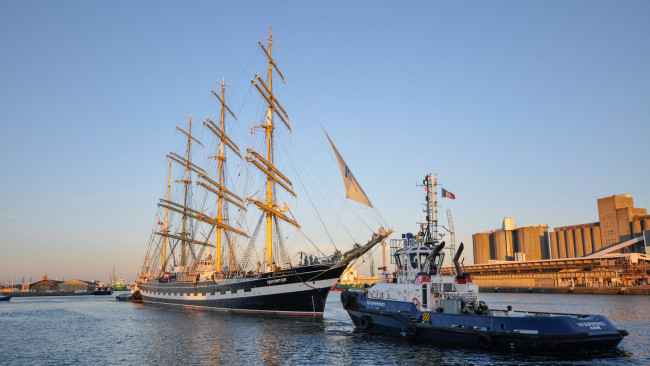 Обои картинки фото kruzenshtern , крузенштерн, корабли, парусники, россия, четырехмачтовый, барк, учебный