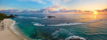Картинка природа побережье океан остров пляж закат пейзаж берег