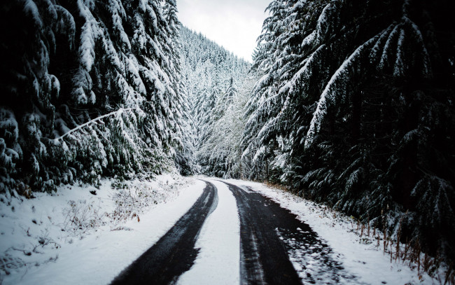 Обои картинки фото природа, дороги, снег, зима, шоссе