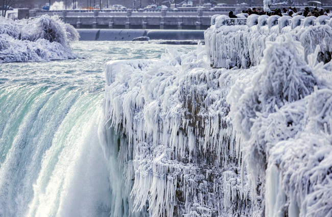 Обои картинки фото природа, водопады, лед, водопад, зима