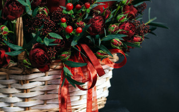 Картинка цветы букеты +композиции корзинка розы букет