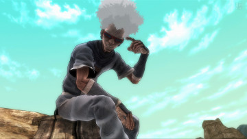 Картинка видео+игры afro+samurai старик очки скалы