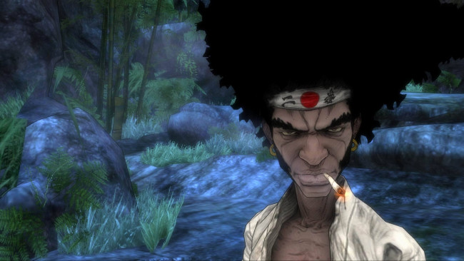 Обои картинки фото видео игры, afro samurai, самурай, сигарета