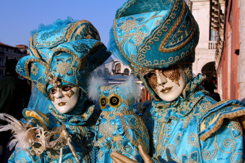 обоя разное, маски, карнавальные, костюмы, голубой, сова, вышивка, карнавал, венеция