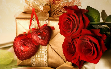 Картинка праздничные день св валентина сердечки любовь цветы красные розы